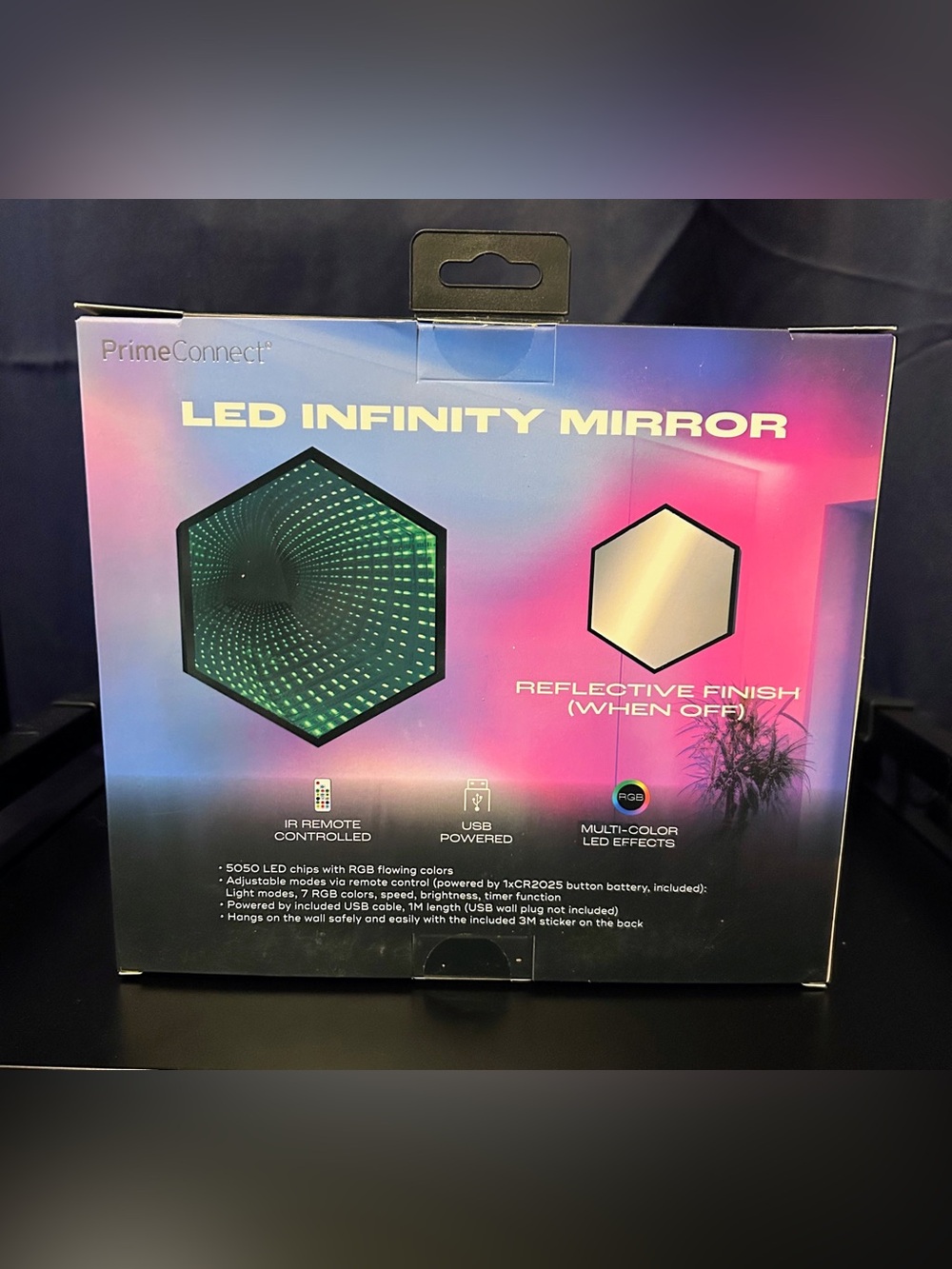 PrimeConnect LED Infinity Mirror - Black - Picture 2 of 3